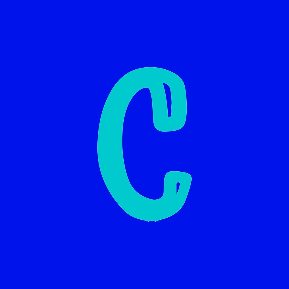 Letter C vector hand drawn typography
