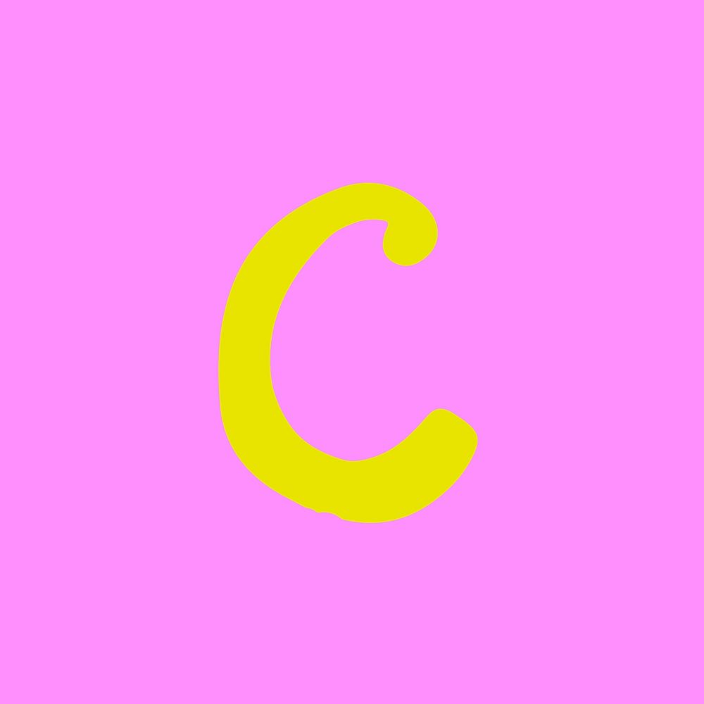 Letter C doodle vector typography