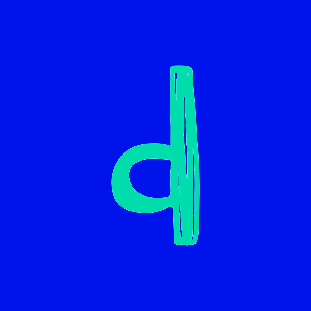 Letter D vector doodle typography