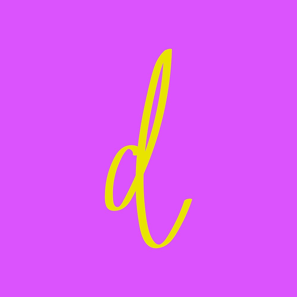 Letter D vector hand drawn typography