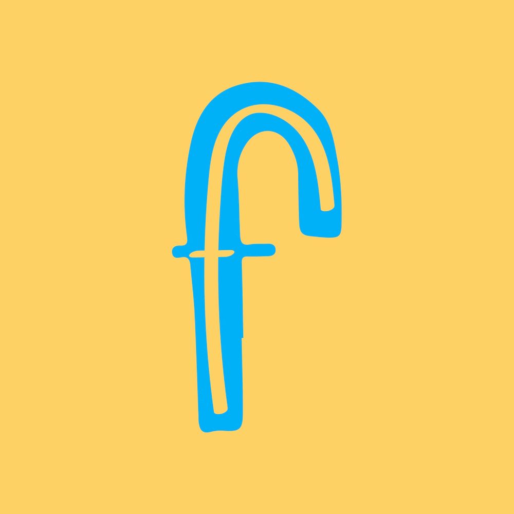 Vector letter F doodle typography