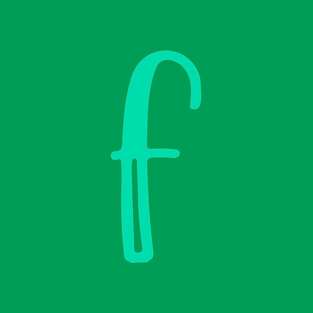 Letter F doodle vector typography