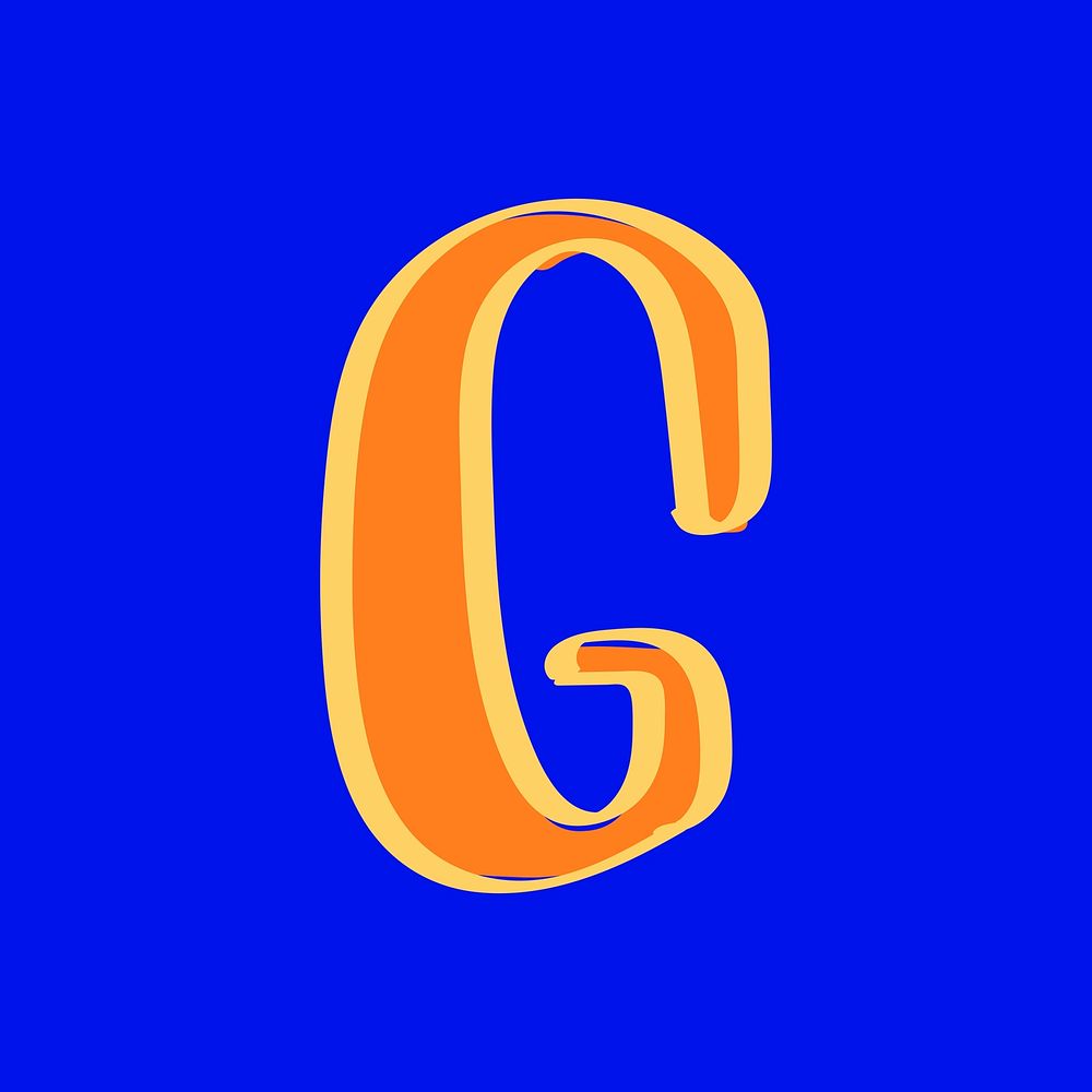 Letter G doodle vector typography