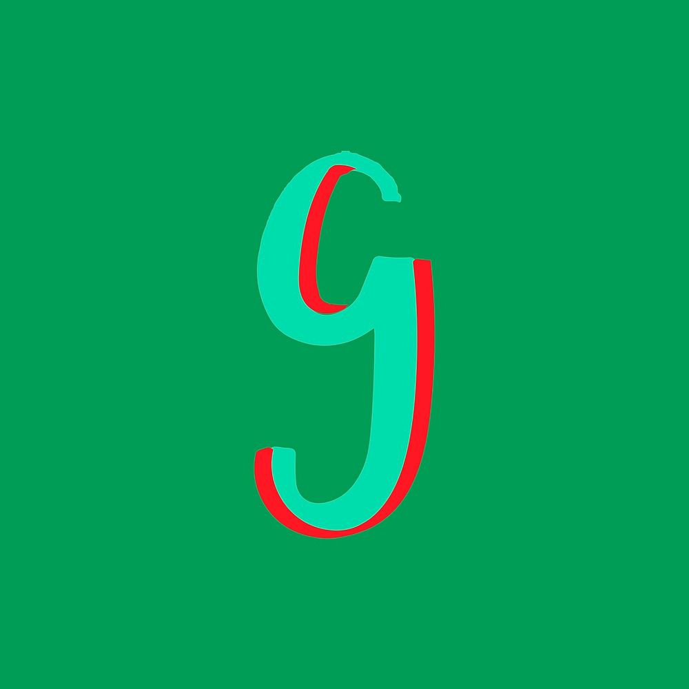 Vector letter G hand drawn typography