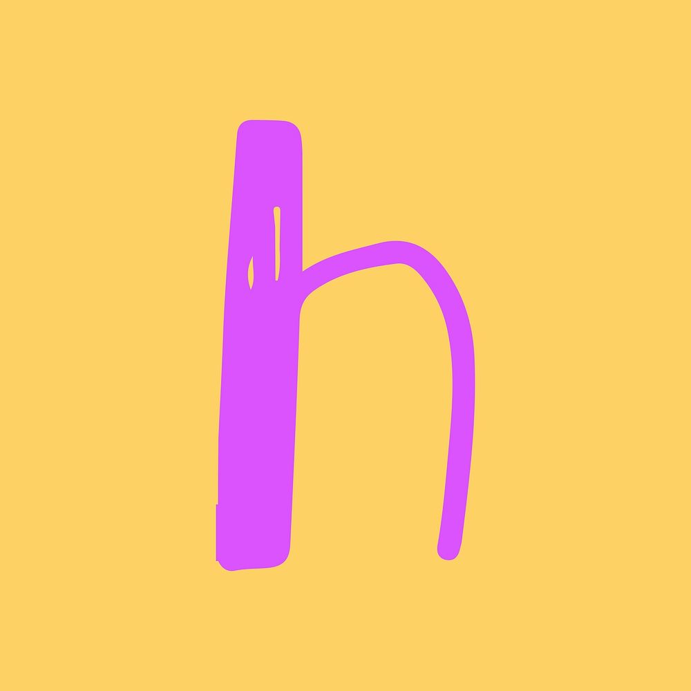 Vector letter H doodle typography
