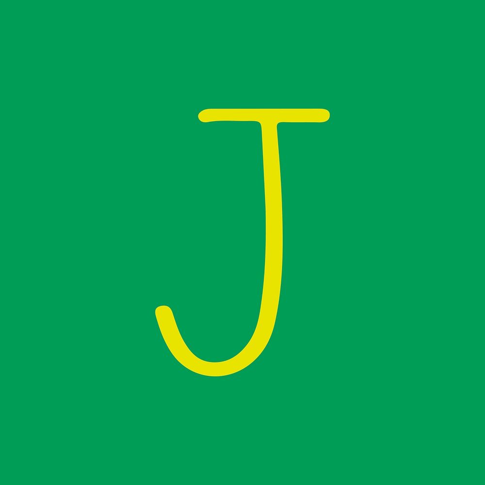 Vector letter J doodle typography