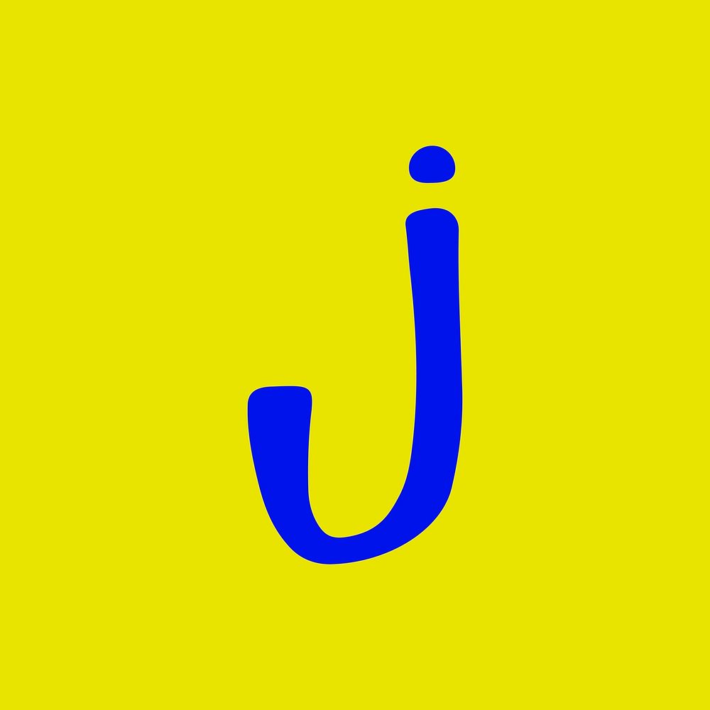Vector letter J hand drawn typography