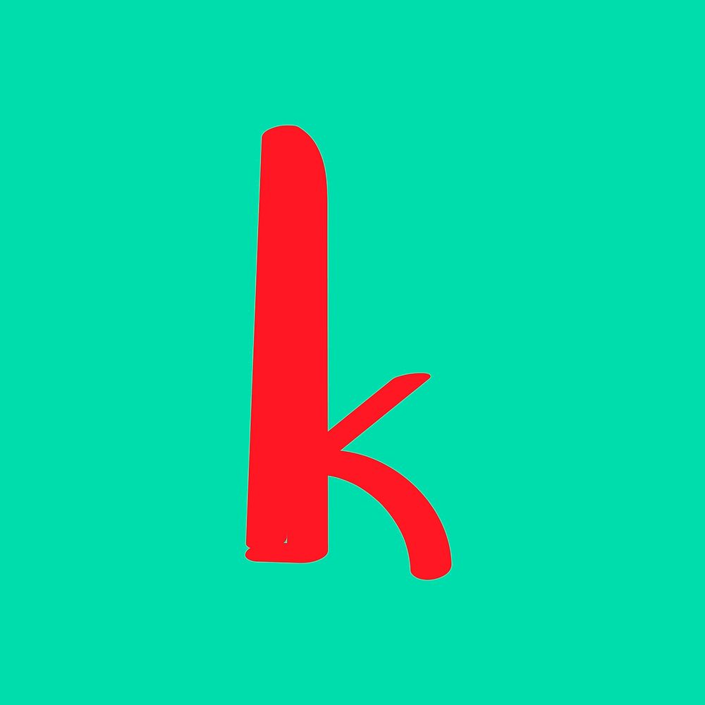 Vector letter K hand drawn typography