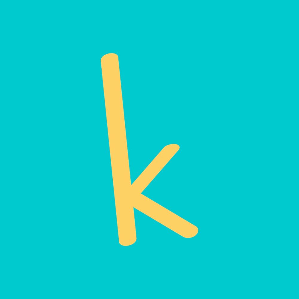 Letter K hand drawn vector typography