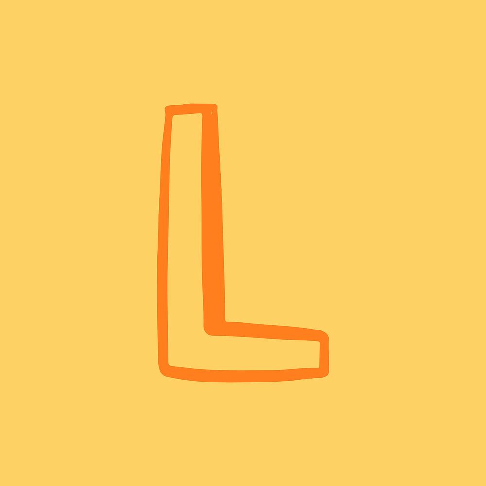 Vector letter L doodle typography