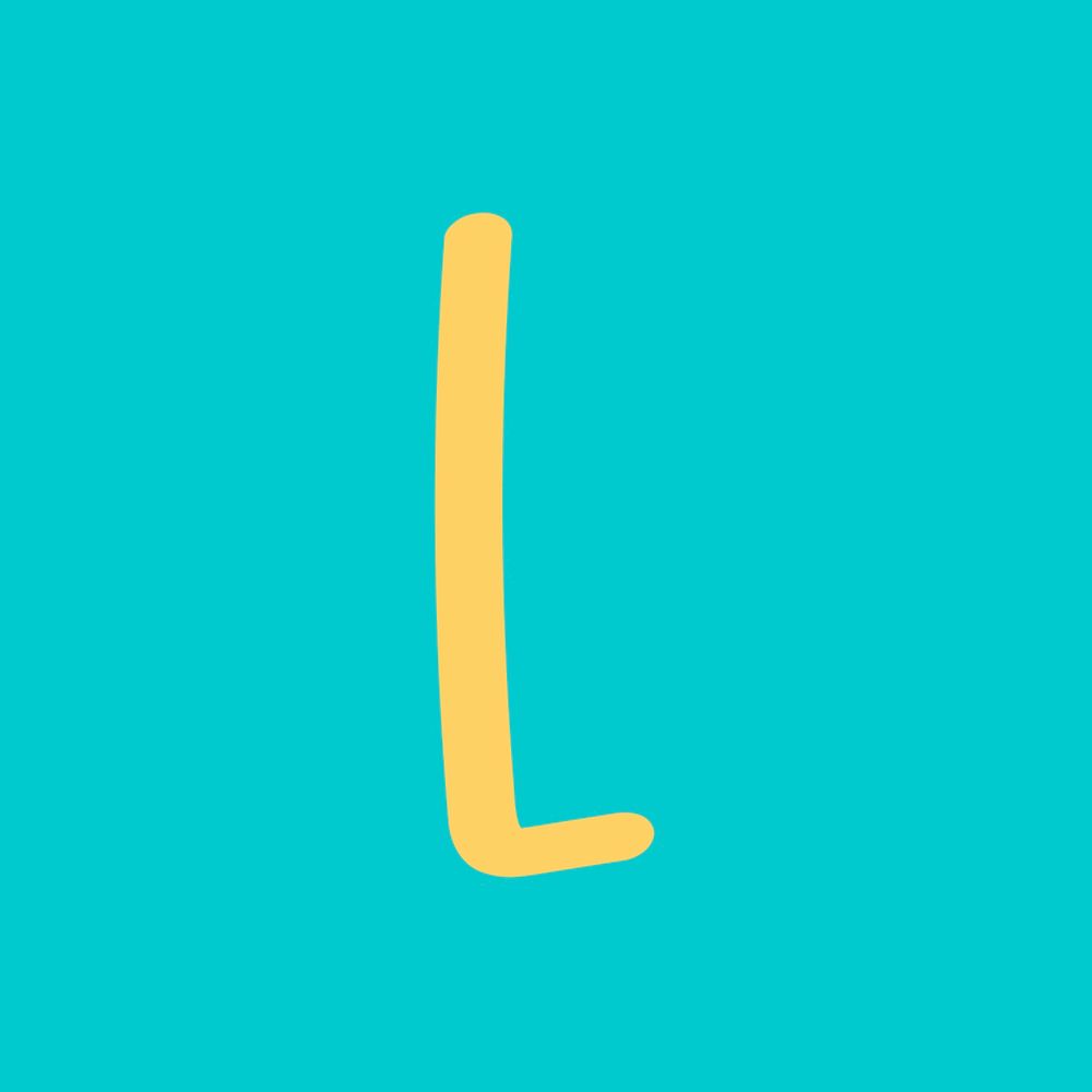 Letter L vector doodle typography