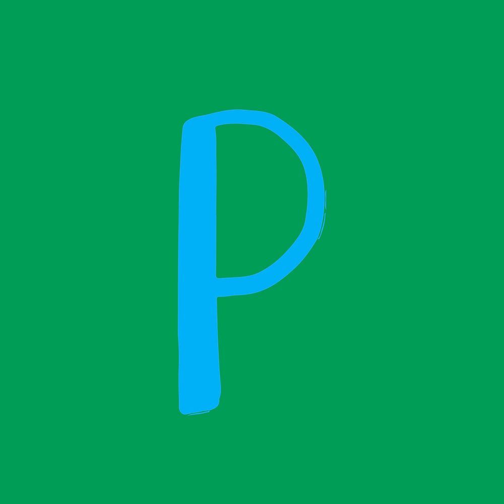 Letter P doodle vector typography