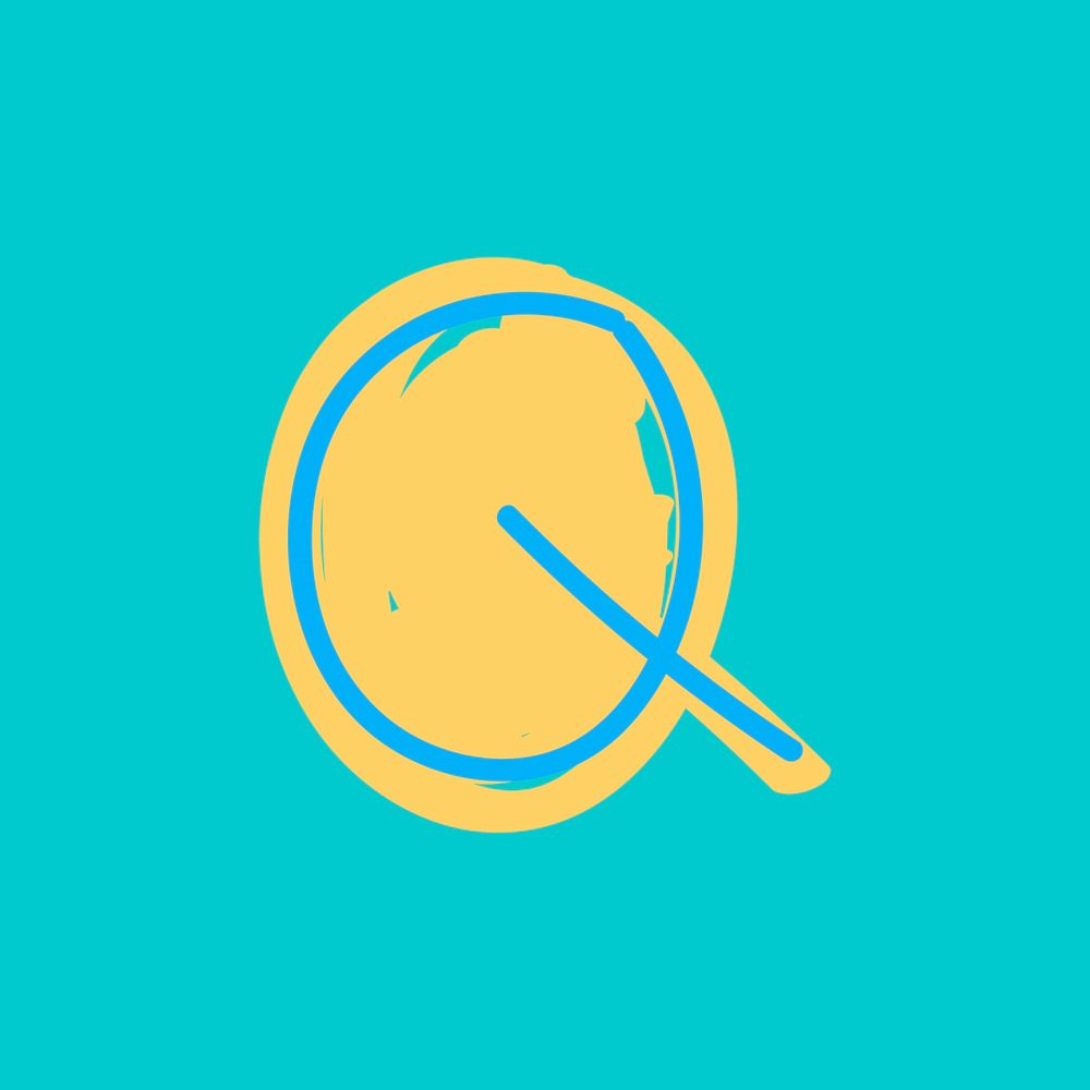 Letter Q vector doodle typography