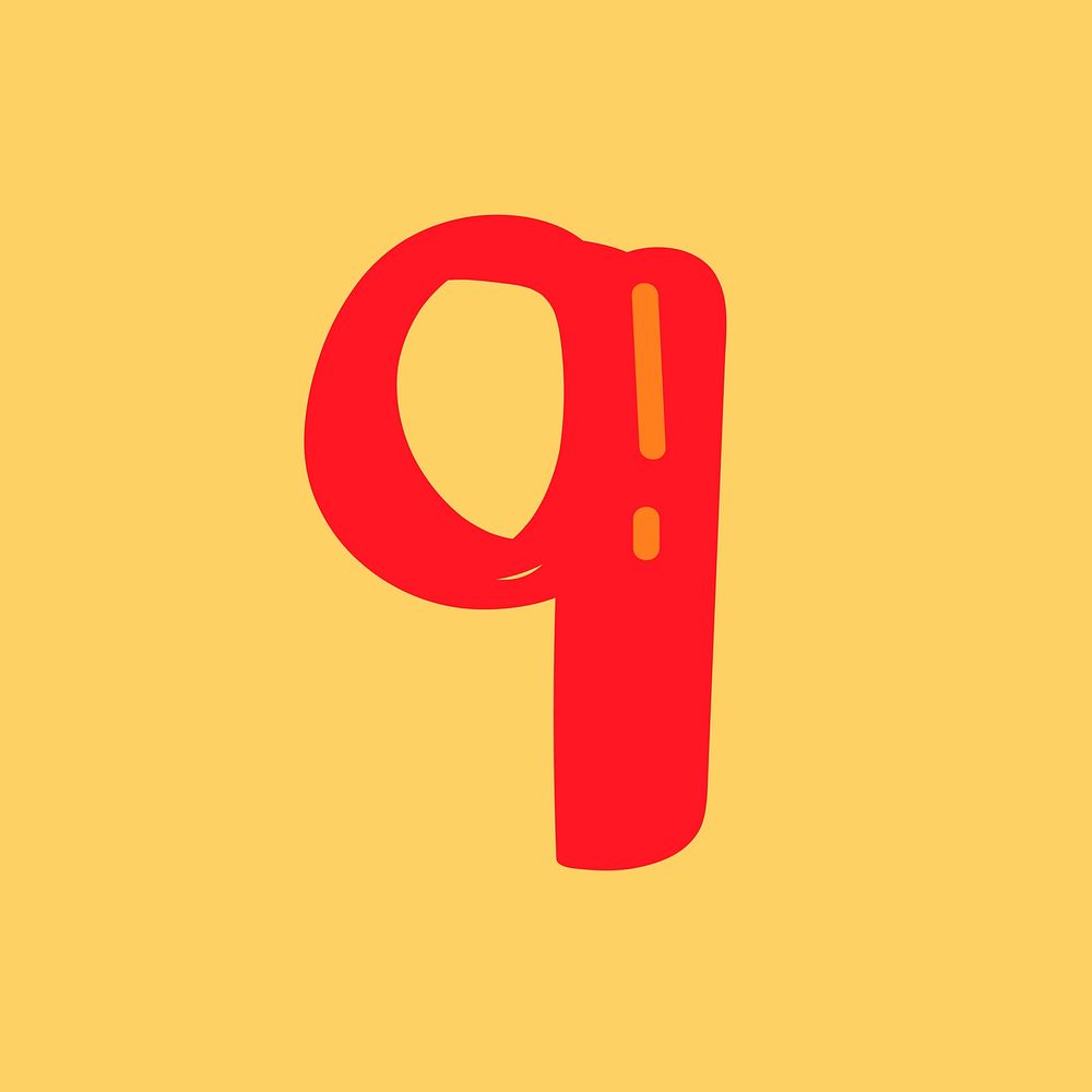 Doodle letter Q vector typography
