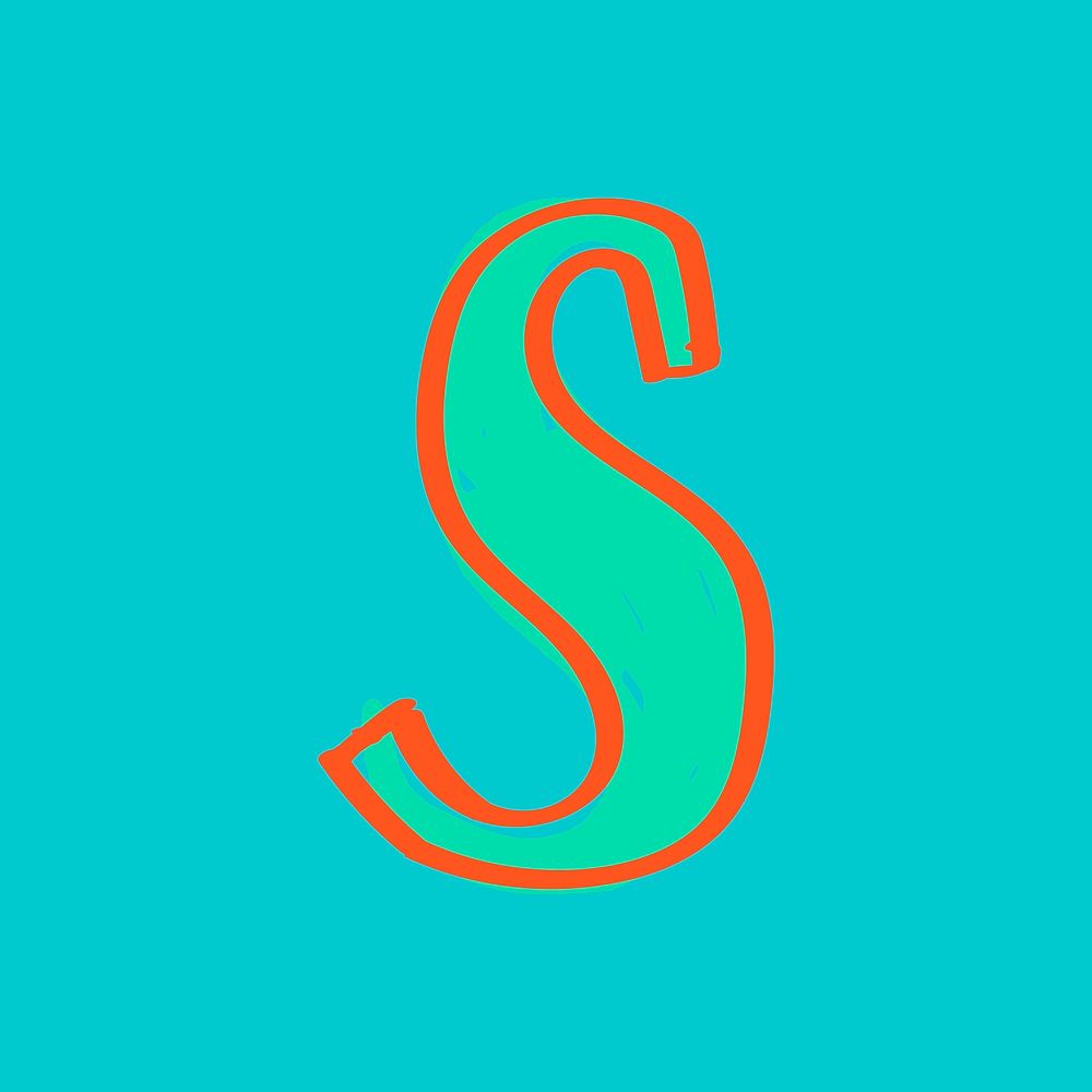 Letter S doodle vector typography