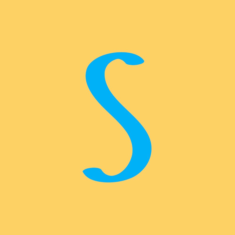 Letter S hand drawn vector typography