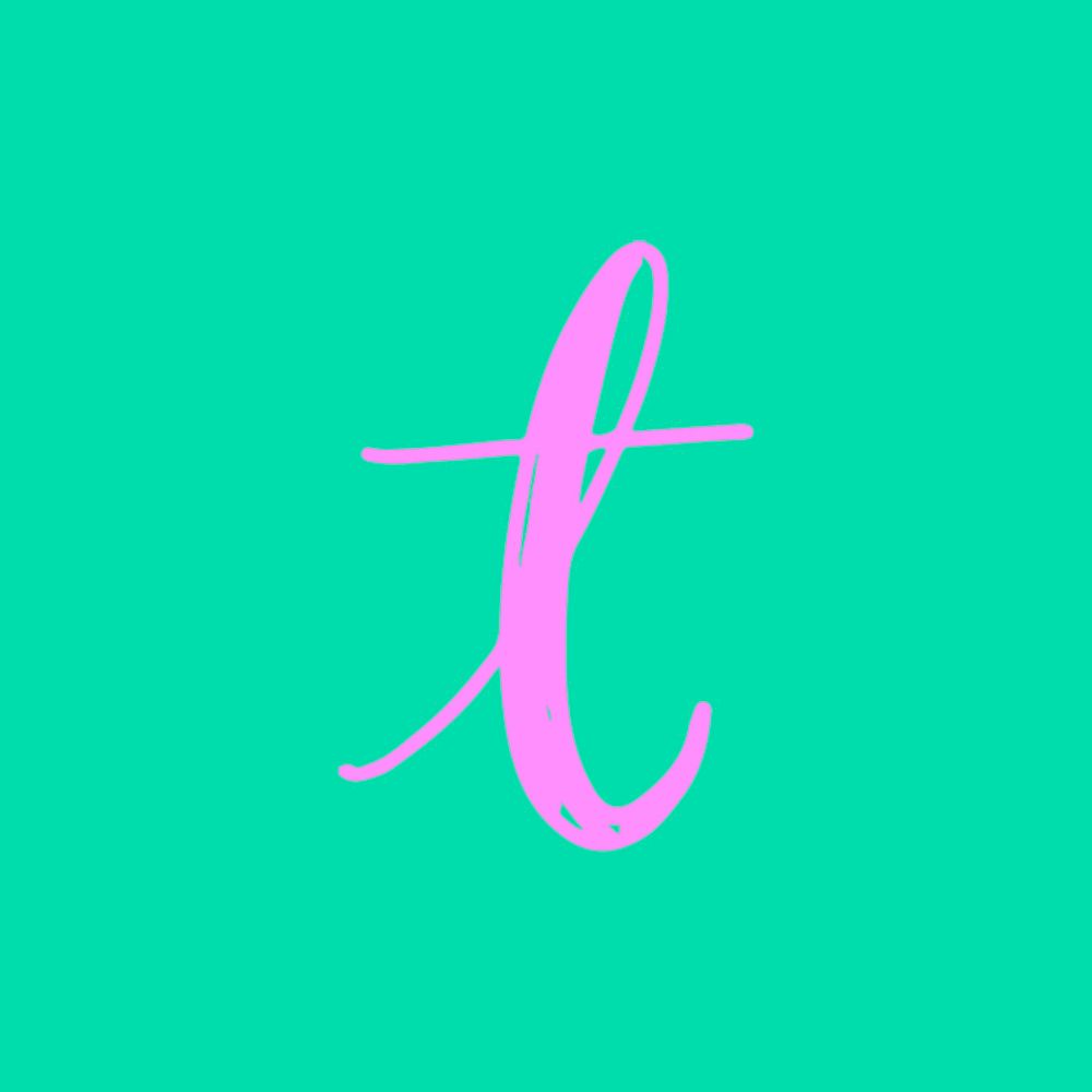 Vector letter T doodle typography