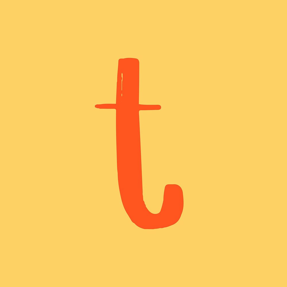 Doodle letter T vector typography