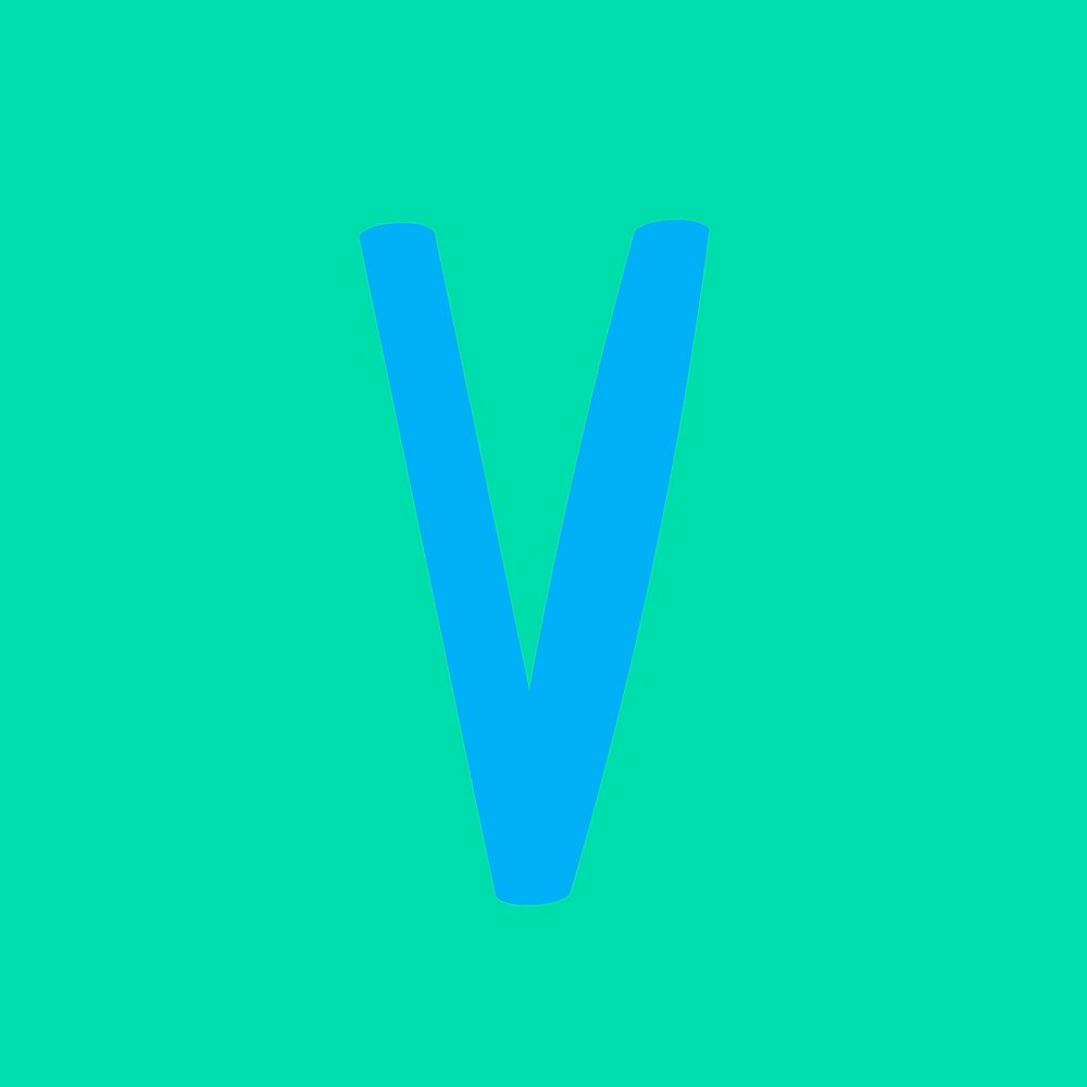 Doodle letter V vector typography