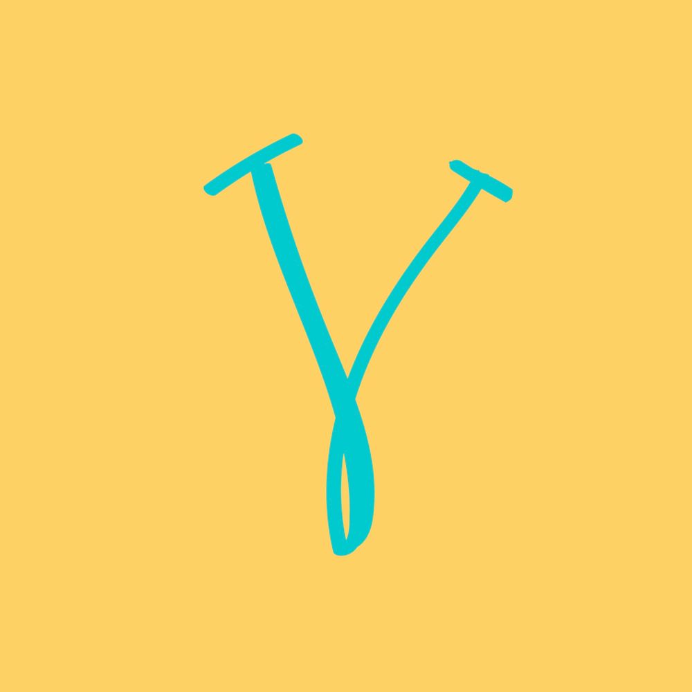 Letter V vector doodle typography