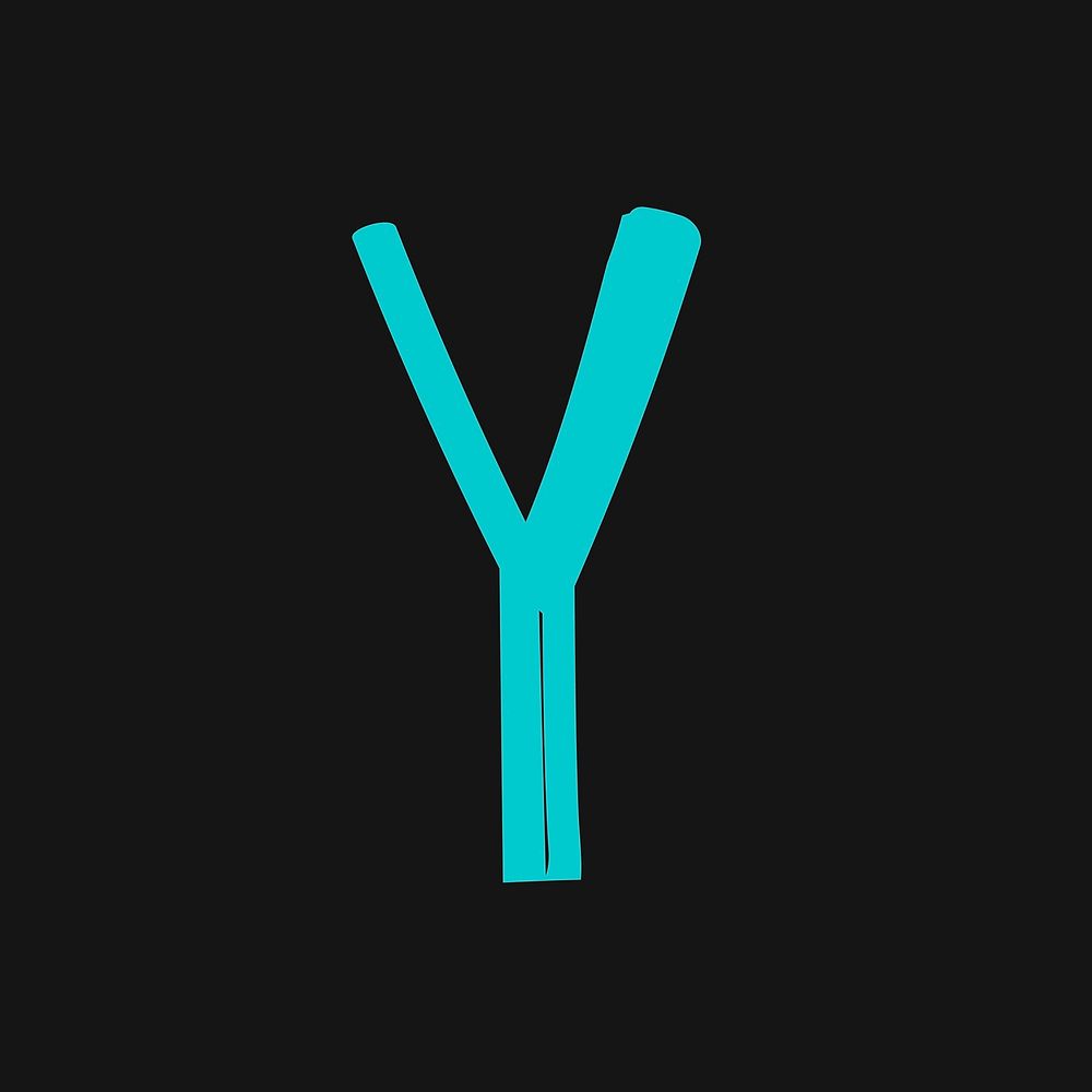 Vector letter Y hand drawn typography