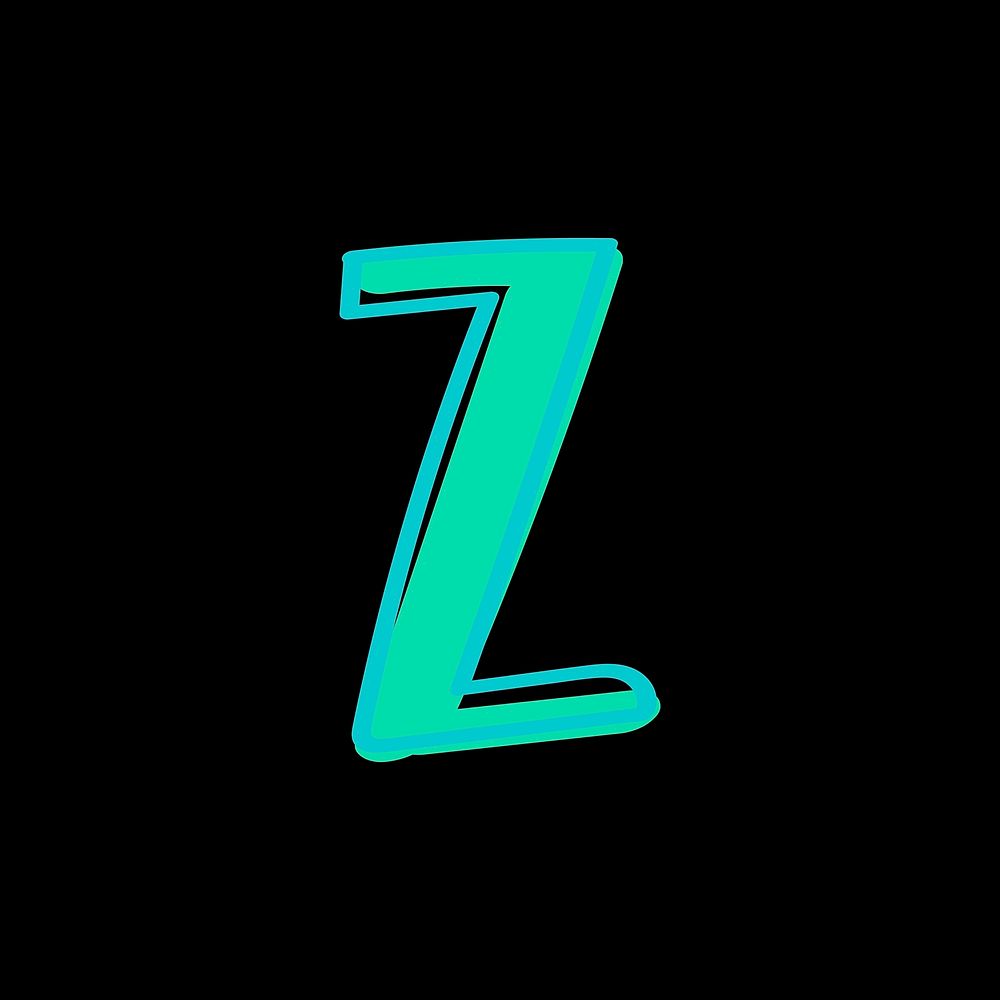 Letter Z vector doodle typography