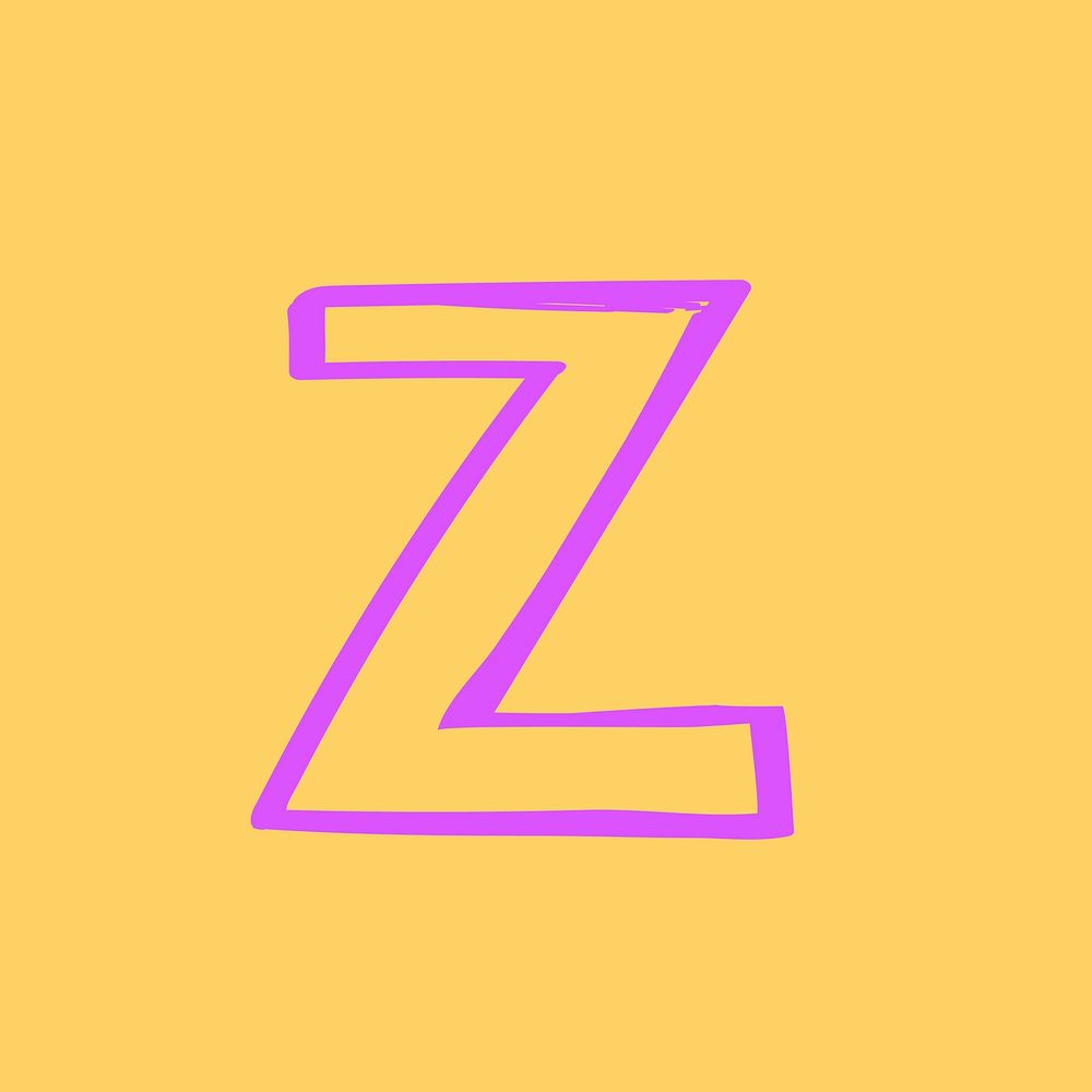 Doodle letter Z vector typography