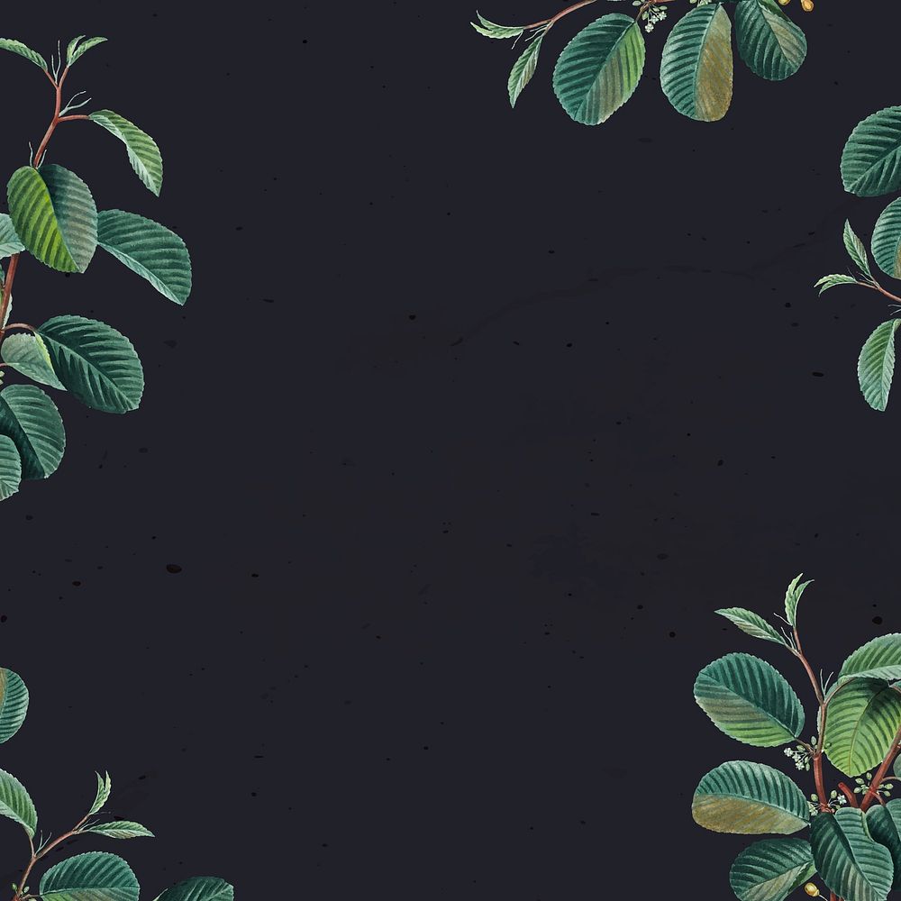Green leaf frame floral background