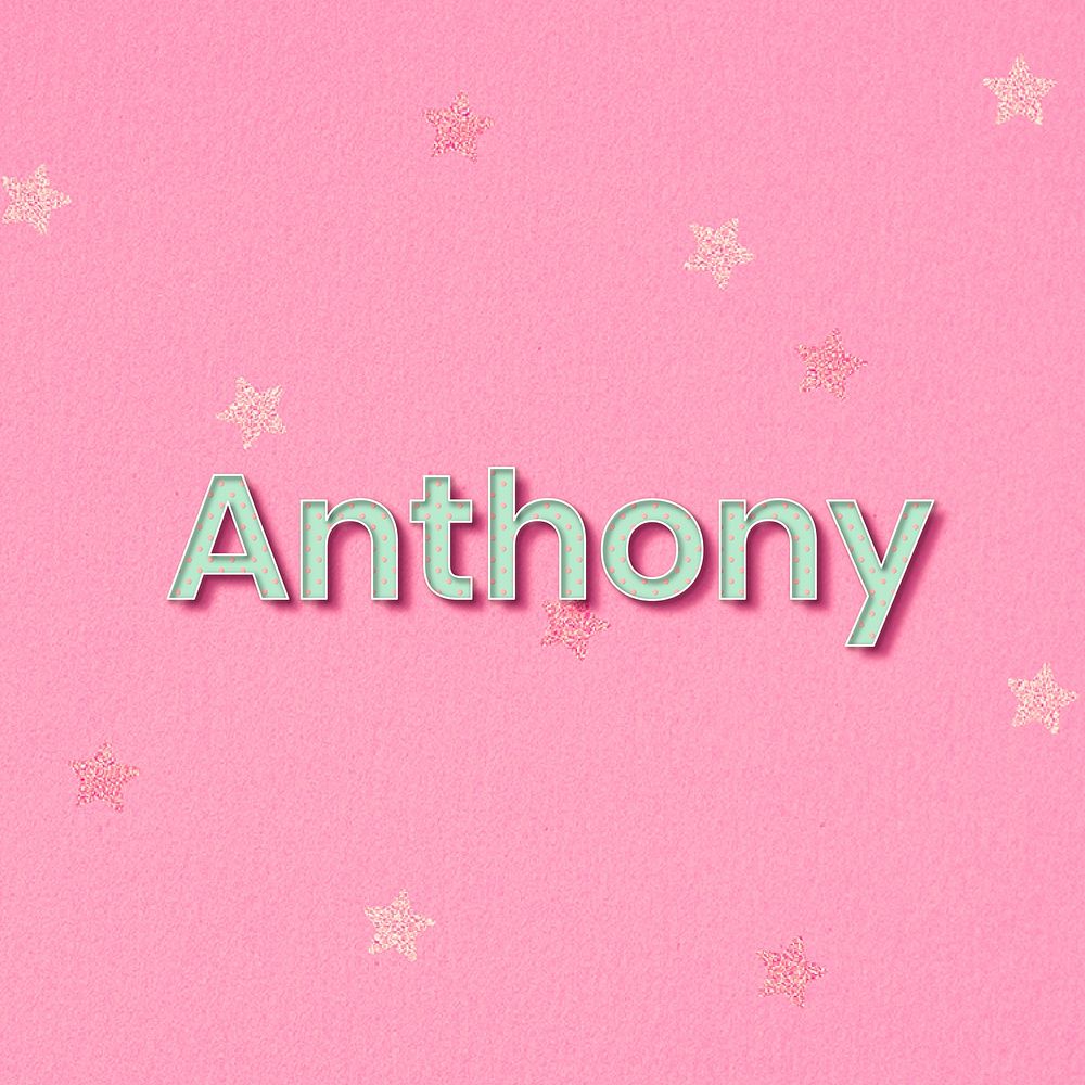 Anthony polka dot typography word