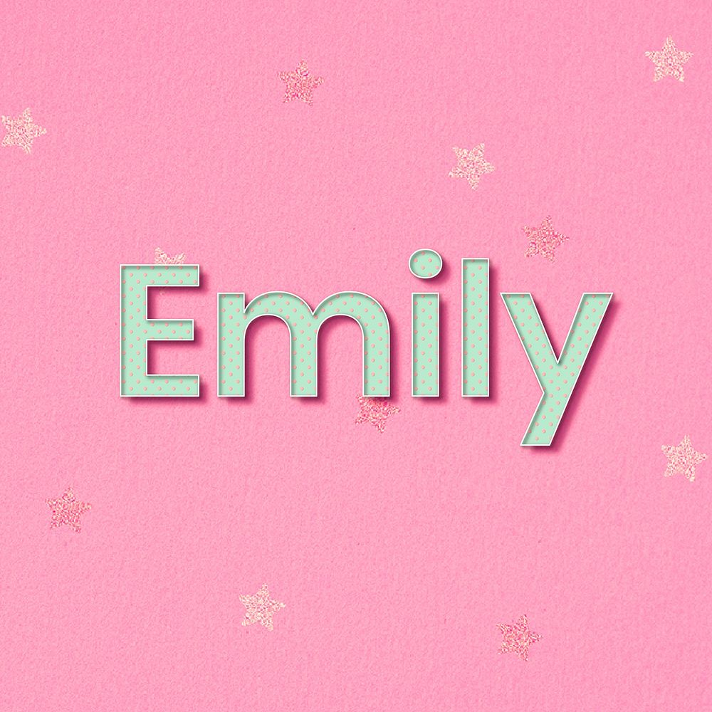 Emily polka dot typography word