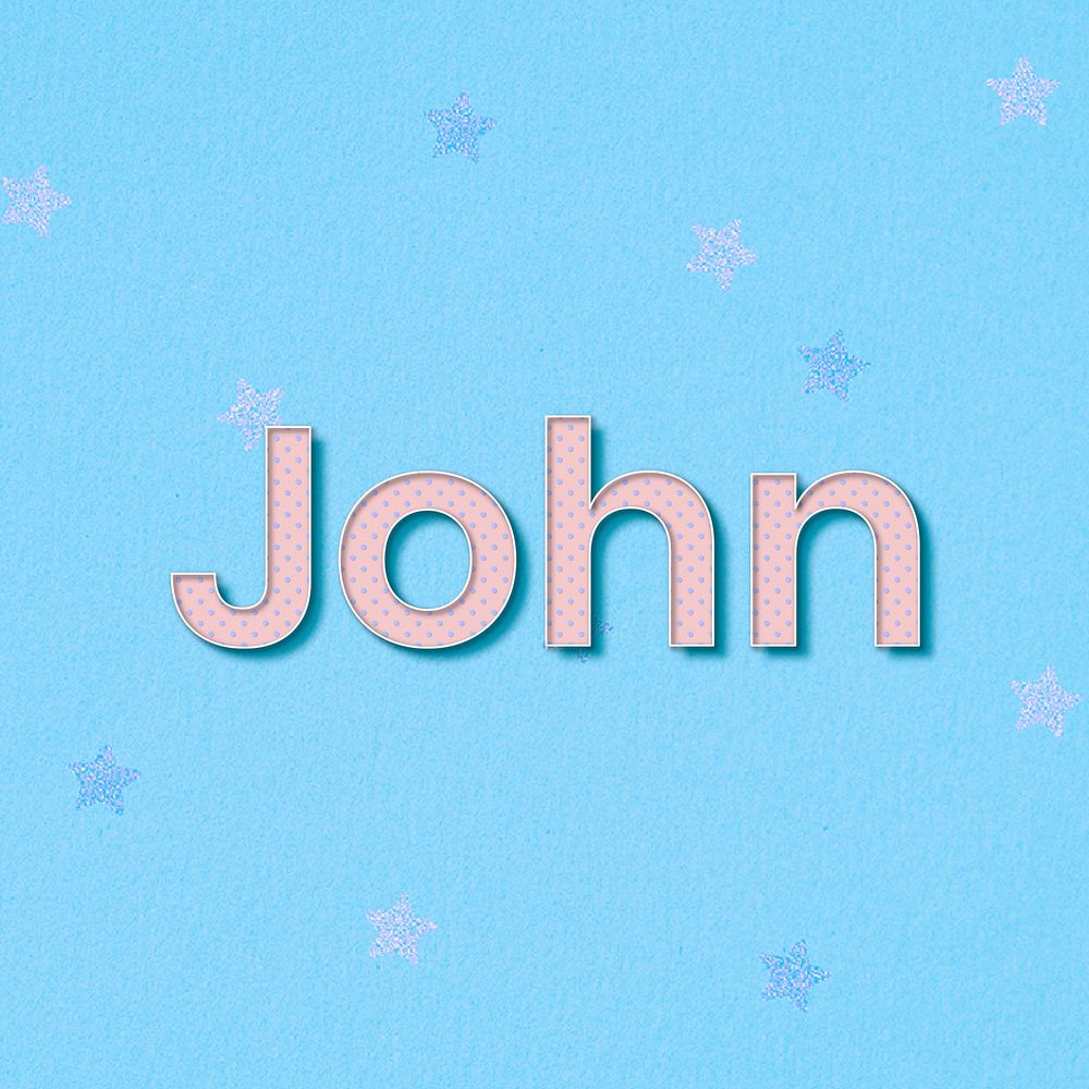 John male name typography text