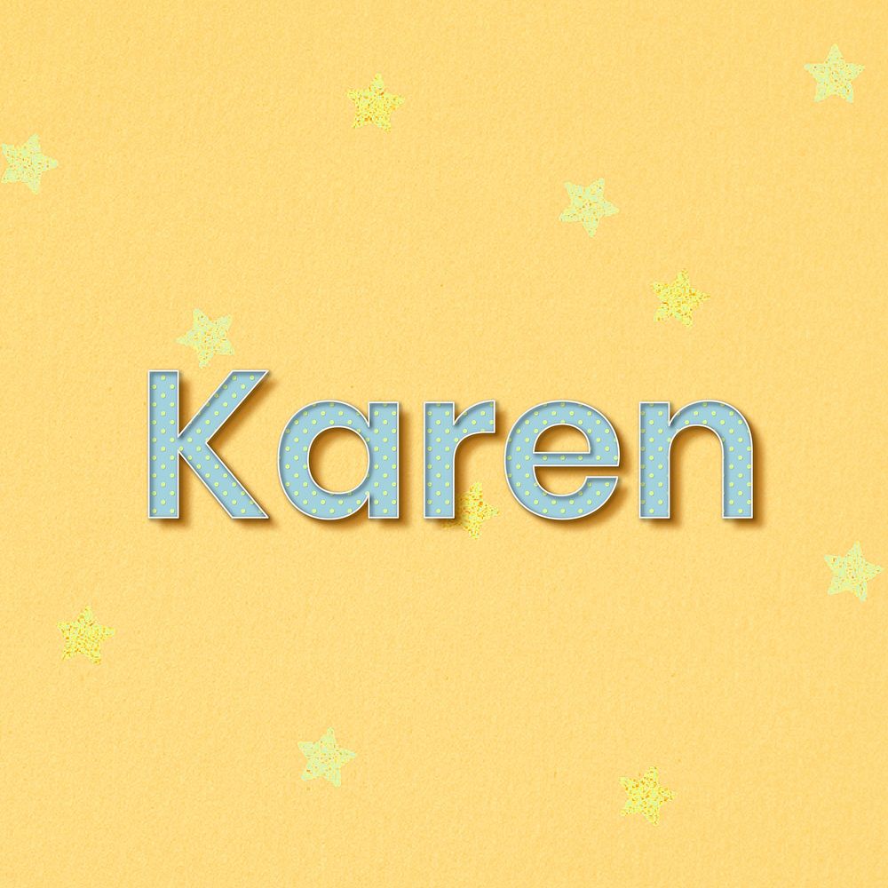 Female name Karen typography word