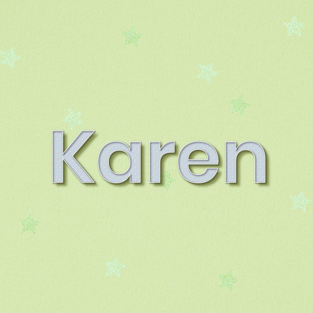 Polka dot Karen name typography