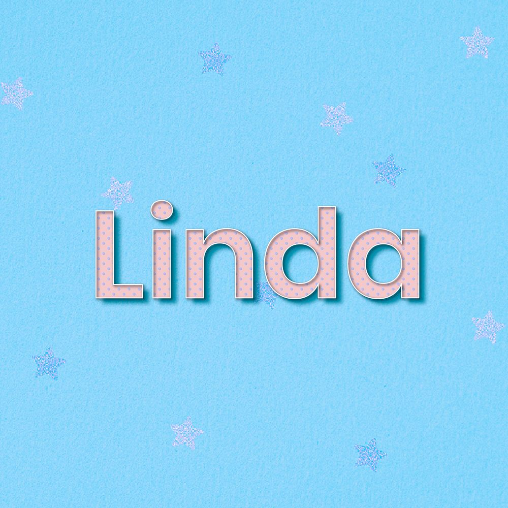 Linda female name typography text