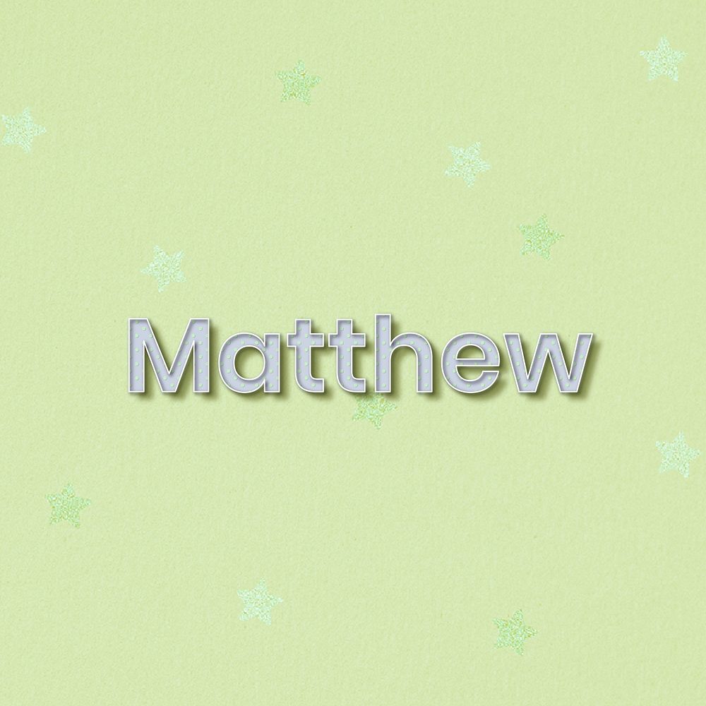 Polka dot Matthew name typography