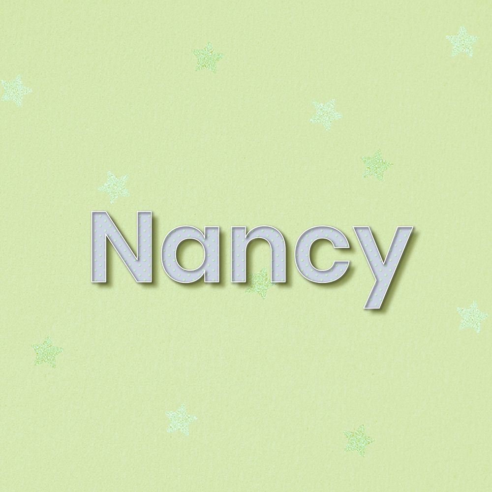 Polka dot Nancy name typography