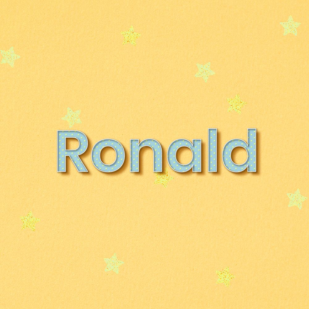 Male name Ronald typography word