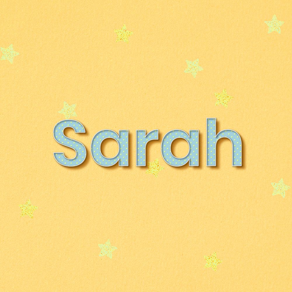 Female name Sarah typography word
