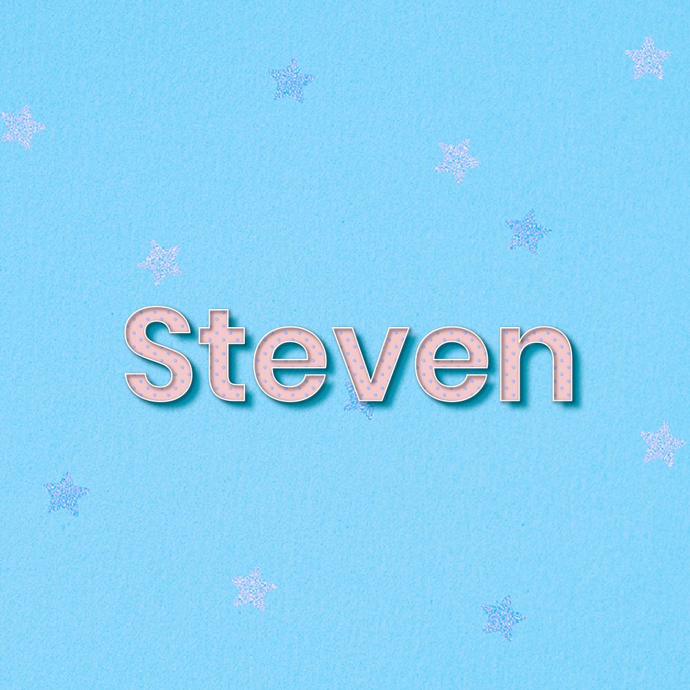 Steven male name typography text