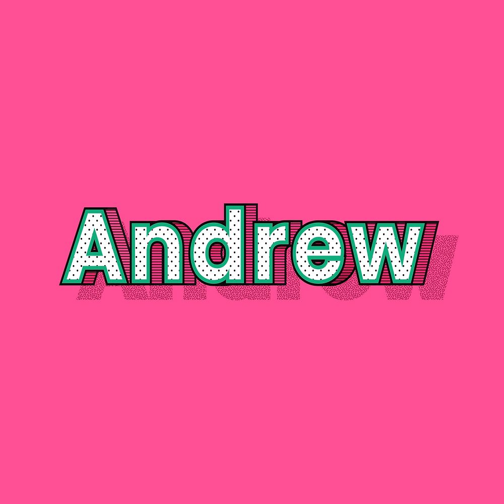 Andrew name retro dotted style design