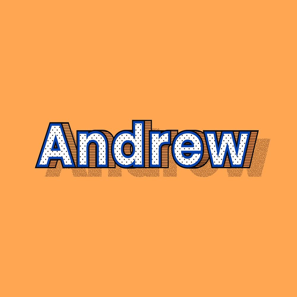 Andrew name lettering font shadow retro typography