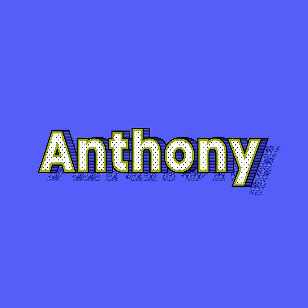 Anthony name retro dotted style design
