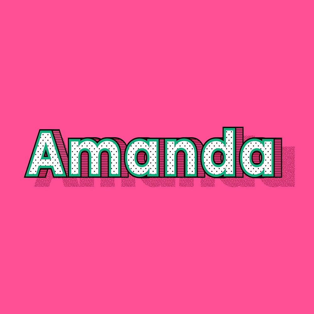 Amanda name retro dotted style design 