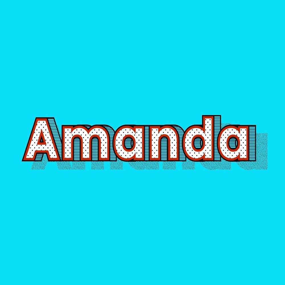 Female name Amanda typography text