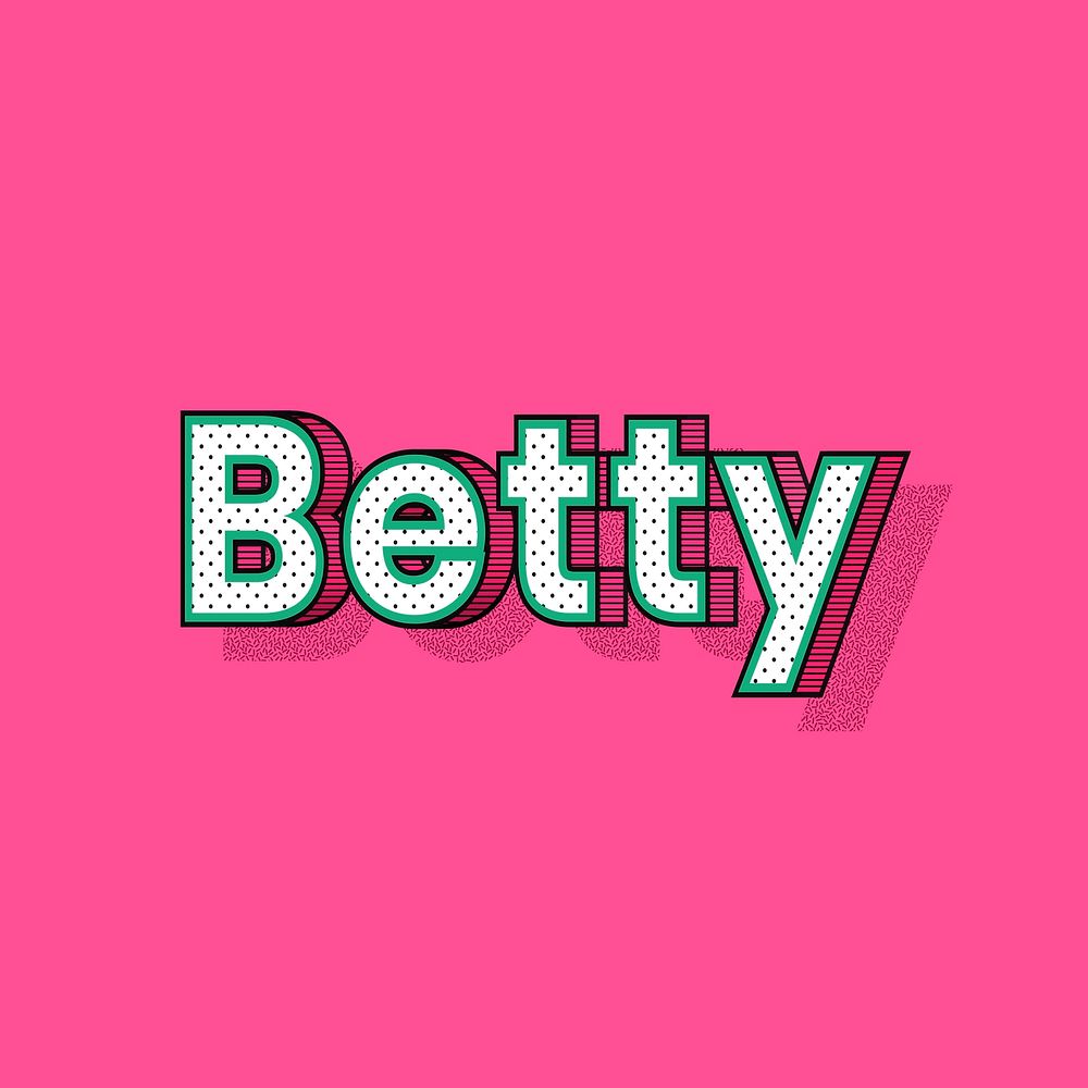 Betty name lettering font shadow retro typography