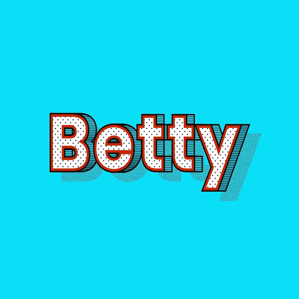 Betty name retro dotted style design