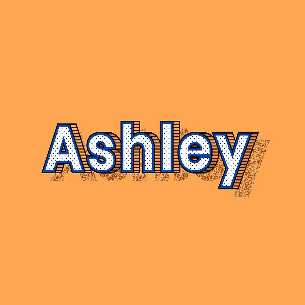 Ashley name retro dotted style design