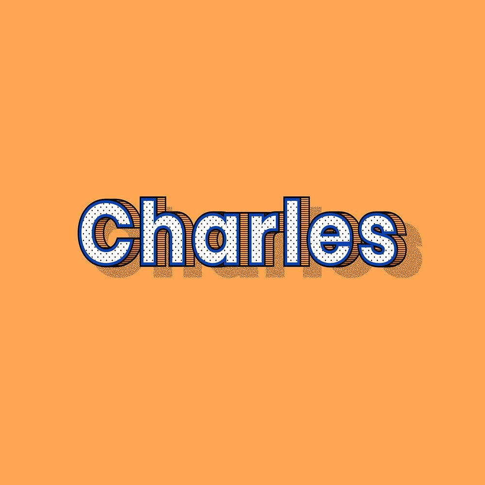 Charles name lettering font shadow retro typography