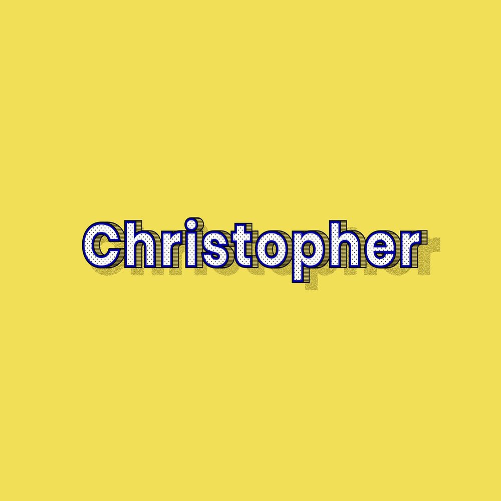 Dotted Christopher male name retro