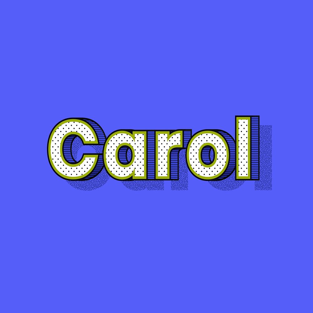 Carol name retro dotted style design